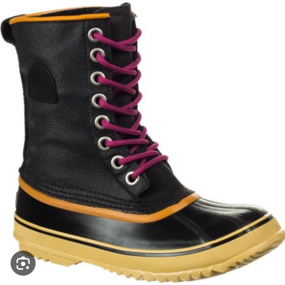 Sorel Shoes - Sorel Women’s 1964 CVS Black and Pink Waterproof Laceup Winter Boots Size 9